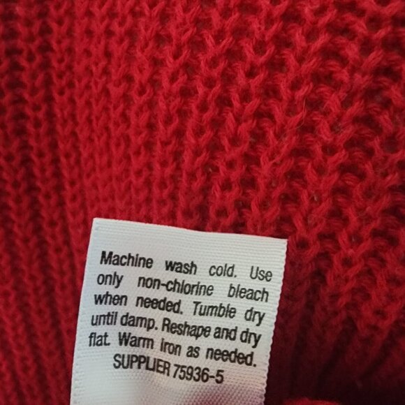 A.N.A. Sweater Womens Size L Large Solid All Red Pullover Knit Oversized Knit - Picture 7 of 7